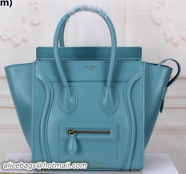 2016 Fashion Celine Luggage Micro Tote Bag Original Leather CLY33081M Blue