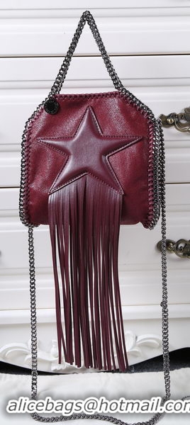 Big Discount Stella McCartney Falabella Fringed Star Mini Tote Bag SM8855 Burgundy