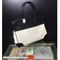 Low Price Hermes Birkin 35CM Tote Bags Black&Offwhite H35 Gold