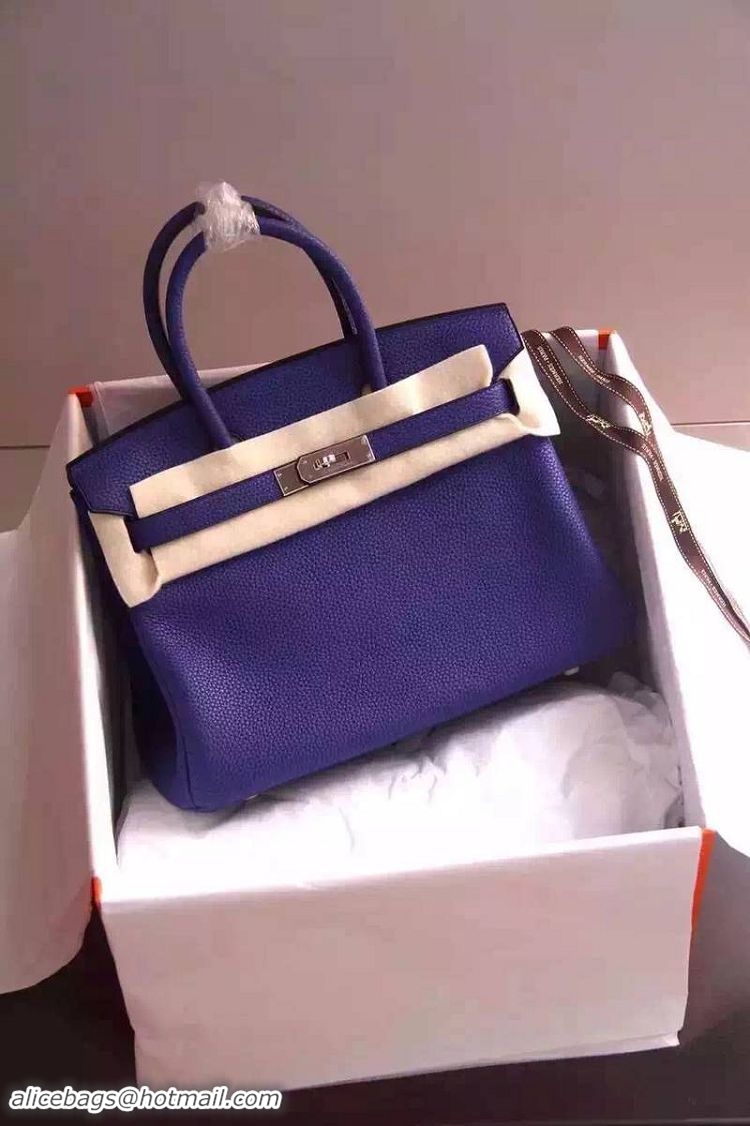 Top Grade Hermes Birkin 35CM 30CM Tote Bag Grainy Leather H35H30 Blue