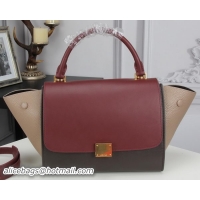 Top Grade Celine mini Trapeze Bag Original Calfskin Leather CTA3345 Burgundy