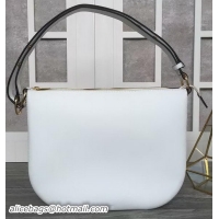 Perfect CELINE Medium Saddle Bag in Original Leather C28835 White