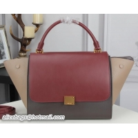 Good Quality Celine Trapeze Bag Original Leather CT3342 Burgundy