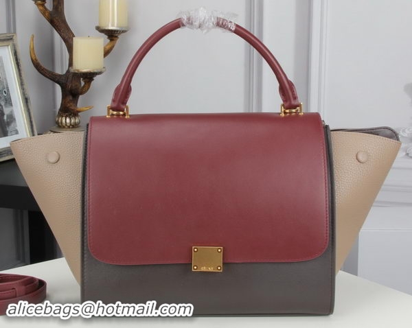 Good Quality Celine Trapeze Bag Original Leather CT3342 Burgundy