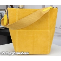 Leisure CELINE Sangle Seau Bag in Original Suede Leather C3360 Yellow