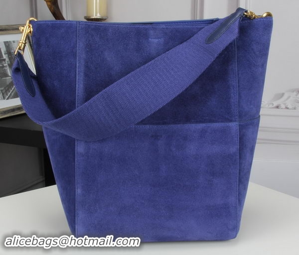 Popular Style CELINE Sangle Seau Bag in Original Suede Leather C3360 Royal