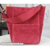 Popular Style CELINE Sangle Seau Bag in Original Suede Leather C3360 Rose