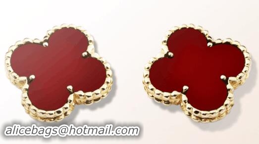 Best Fashion Vintage Alhambra Earrings VCARD40400 Red