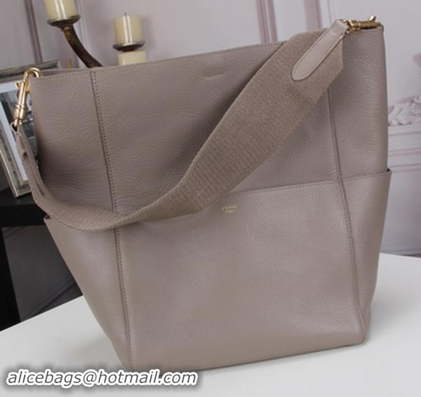 Shop Duplicate CELINE Sangle Seau Bag in Original Goat Leather C3360 Grey