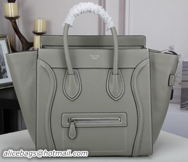 Buy Luxury Celine Luggage Mini Tote Bag Original Litchi Leather CLY33081L Grey