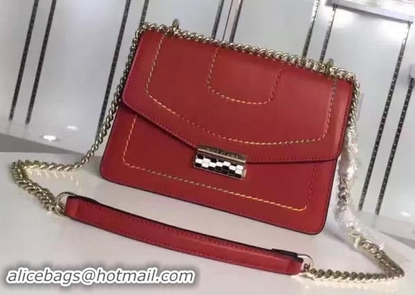 Good Looking BVLGARI Flap Shoulder Bag Original Leather BG180999 Red