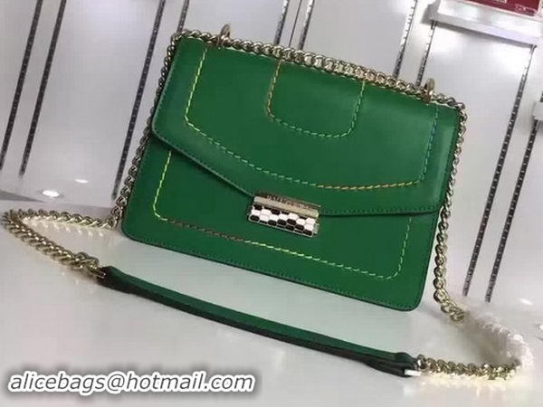 Perfect BVLGARI Flap Shoulder Bag Original Leather BG180999 Green