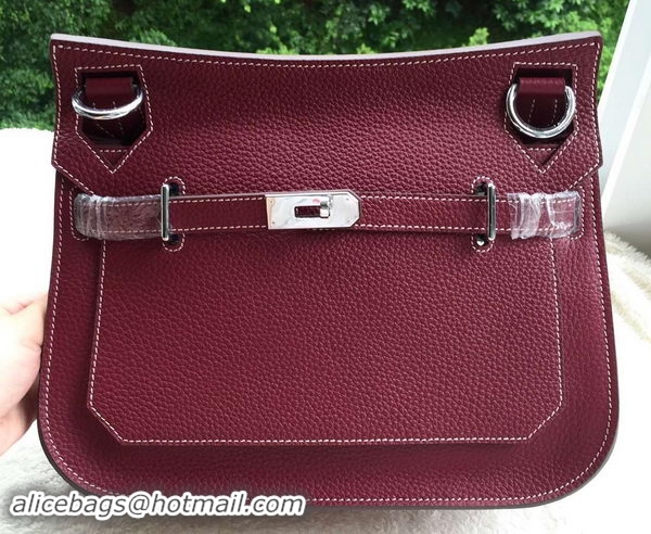 Best Product Hermes Jypsiere 31CM Shoulder Bag Calfskin Leather H0880 Wine