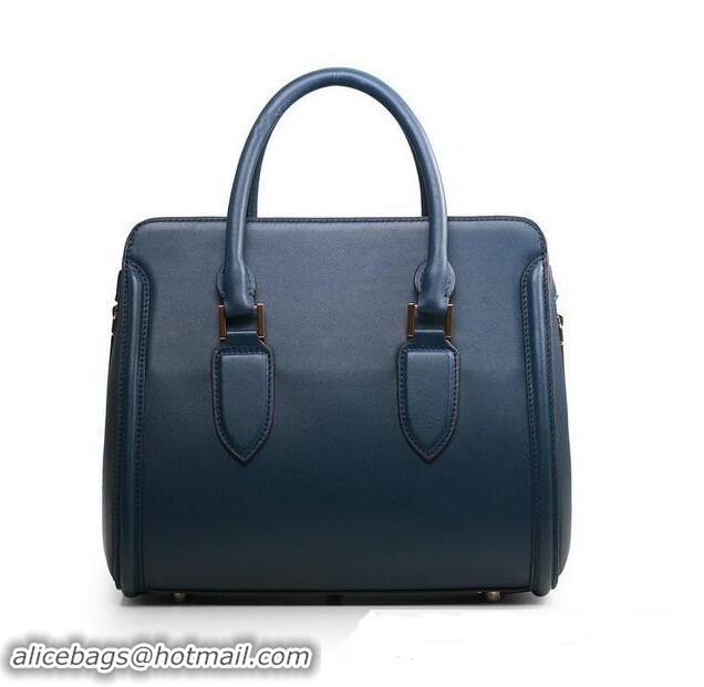 Buy New Cheap ALEXANDER MCQUEEN Heroine Medium Original Leather Top Handle Bag 8817 RoyalBlue