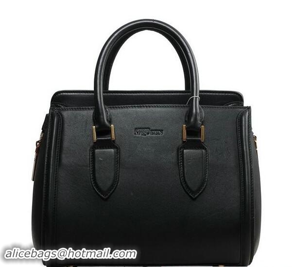 Popular Style ALEXANDER MCQUEEN Heroine Medium Original Leather Top Handle Bag 8817 Black