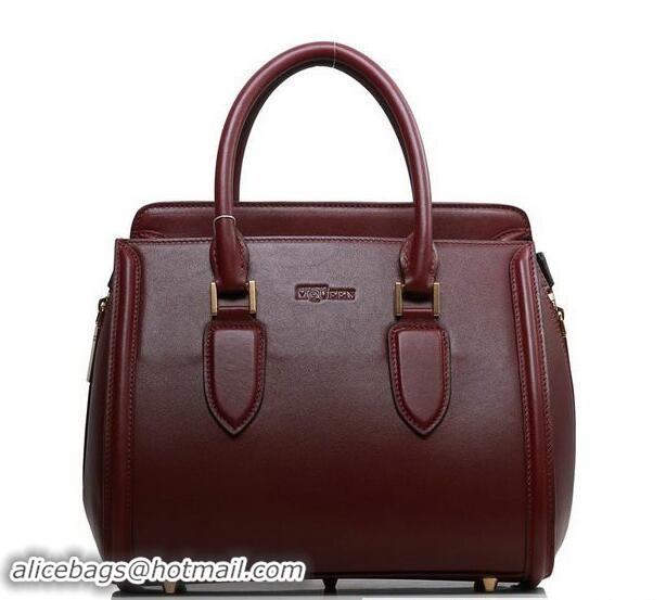 Best Product ALEXANDER MCQUEEN Heroine Medium Original Leather Top Handle Bag 8817 Wine