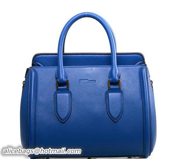 Buy Luxury ALEXANDER MCQUEEN Heroine Medium Original Leather Top Handle Bag 8817 Blue