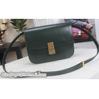 Low Price Celine Classic Box Flap Bag Calfskin Leather C3369 Green