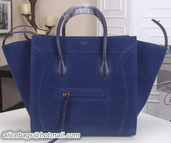 Duplicate Celine Luggage Phantom Tote Bag Suede Leather CT3341 Royal