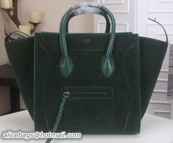 Unique Style Celine Luggage Phantom Tote Bag Suede Leather CT3341 Green