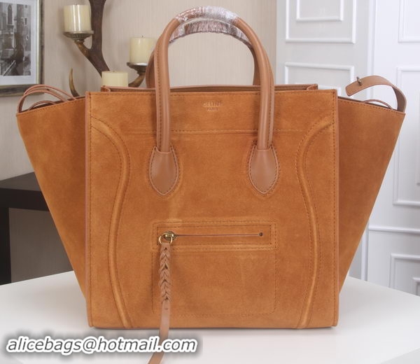 Classic Style Celine Luggage Phantom Tote Bag Suede Leather CT3341 Wheat