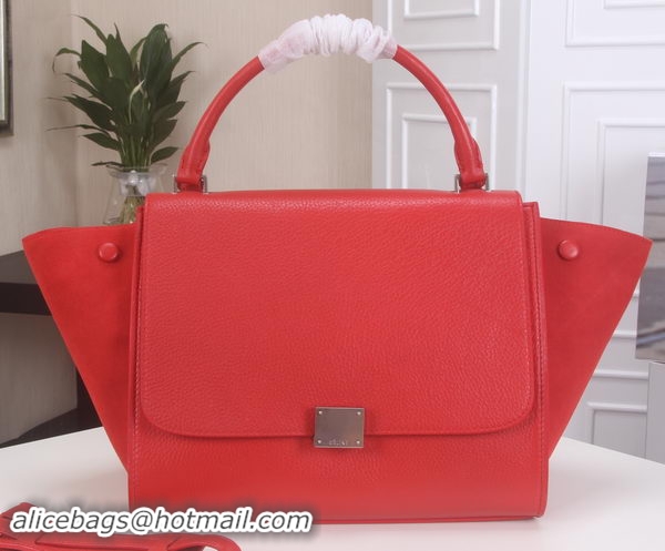 Best Price Celine Trapeze Bag Original Litchi Leather CT3342 Red