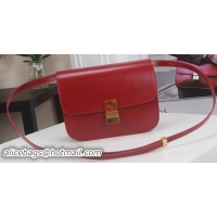 Expensive Celine Classic Box Flap Bag Calfskin Leather C3369 Red