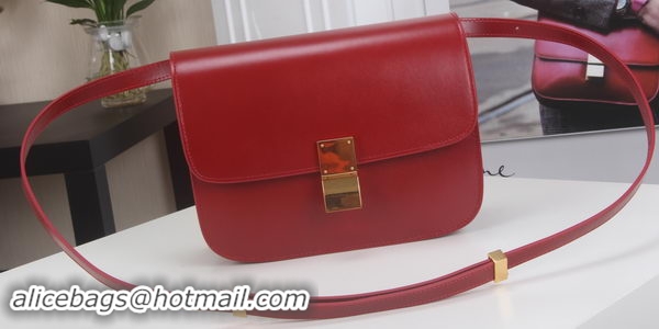 Expensive Celine Classic Box Flap Bag Calfskin Leather C3369 Red