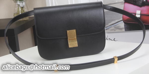 Crafted Celine Classic Box Flap Bag Calfskin Leather C3369 Black
