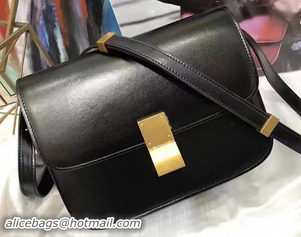 Pretty Style Celine Classic Box Flap Bag Smooth Leather C20447 Black