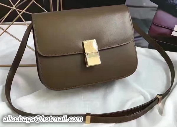 Best Product Celine Classic Box Flap Bag Smooth Leather C20447 Green