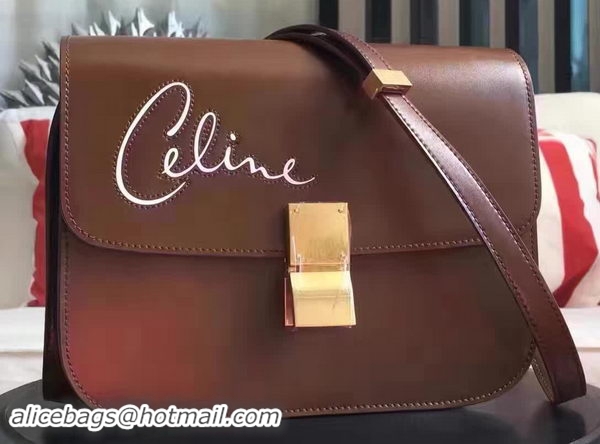 Good Looking Celine Classic Box Flap Bag Smooth Leather C20446 Brown