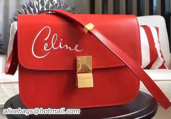 Best Price Celine Classic Box Flap Bag Smooth Leather C20446 Red