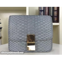 Crafted Celine Python Leather Classic Box Small Bag 703083 Gray