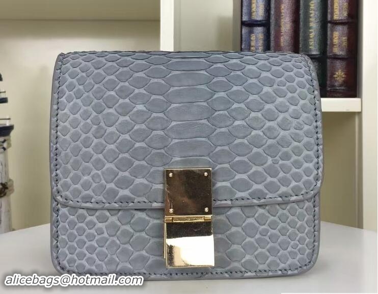 Crafted Celine Python Leather Classic Box Small Bag 703083 Gray