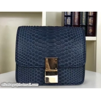 Popular Style Celine Python Leather Classic Box Small Bag 703083 Dark Blue