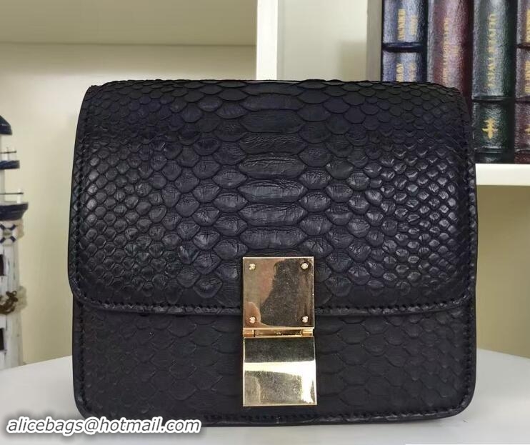 Most Popular Celine Python Leather Classic Box Small Bag 703083 Black