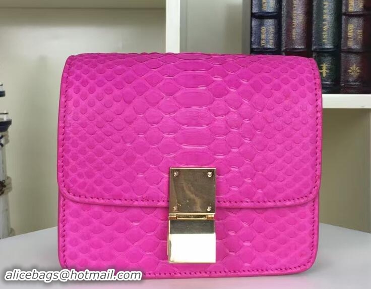 Big Discount Celine Python Leather Classic Box Small Bag 703083 Fushia