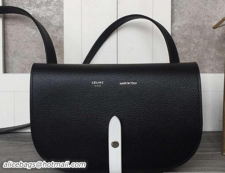 Durable Celine Epsom Leather Strap Clutch On Strap Bag 703093 Black