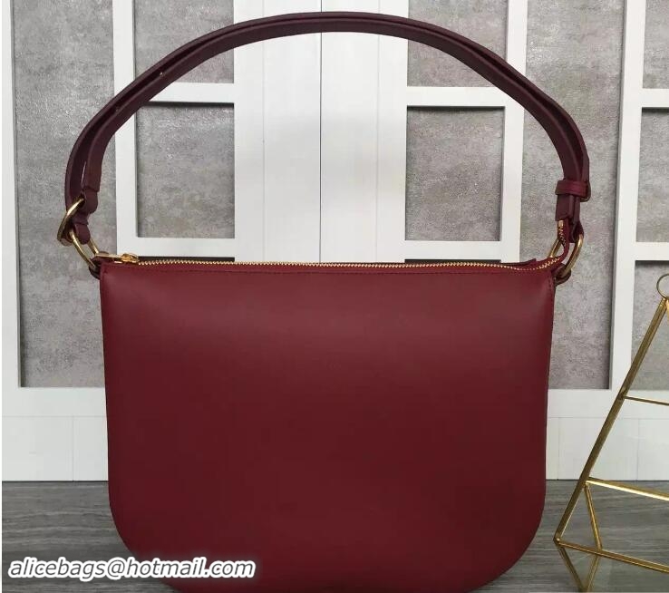 Unique Style Celine Natural Calfskin Small Saddle Bag 703094 Dark Red