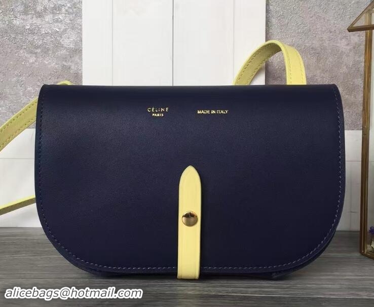 Good Quality Celine Smooth Calfskin Strap Clutch On Strap Bag 703092 Navy Blue