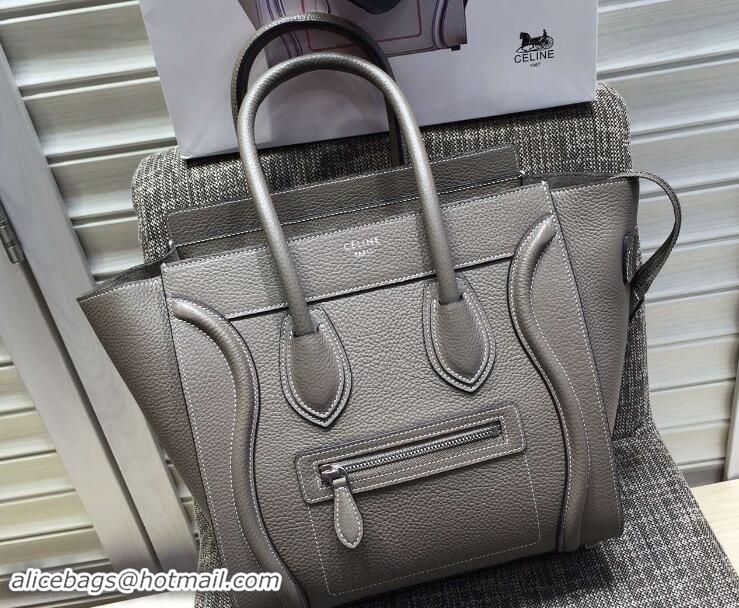 Good Quality Celine Luggage Micro Tote Bag in Original Grained Leather 703096 Etoupe