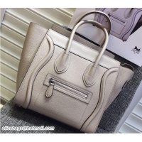 Durable Celine Luggage Micro Tote Bag in Original Grained Leather 703096 Beige