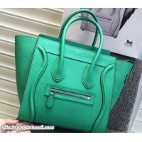 Original Cheap Celine Luggage Micro Tote Bag in Original Grained Leather 703096 Green