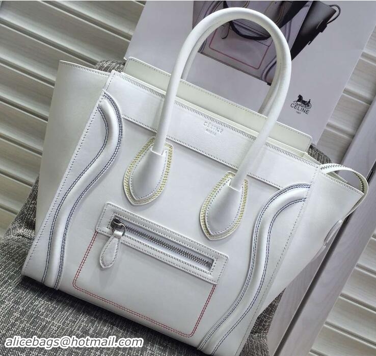 Grade Celine Luggage Micro Tote Bag in Original Leather Olive White/Blue/Red/Yellow 703101