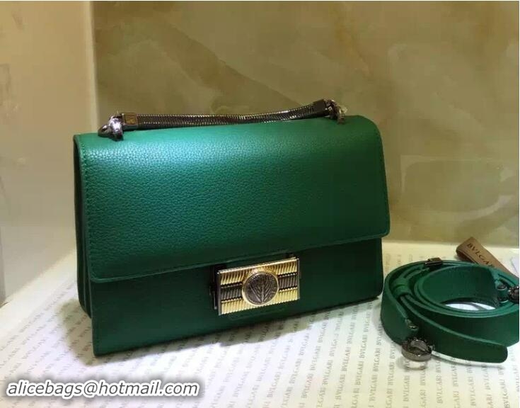 Luxury Discount Bvlgari Monete Flap Cover Small Bag with Tubogas Handles 38981 Green