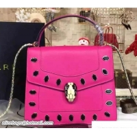 Best Price Bvlgari Serpenti Forever Flap Cover Bag Fuchsia Embellished with Onyx 51105-4