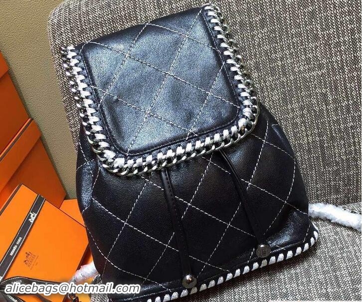 Buy Discount Stella Mccartney Falabella Mini Backpack Quilted M52902 Black/Silver