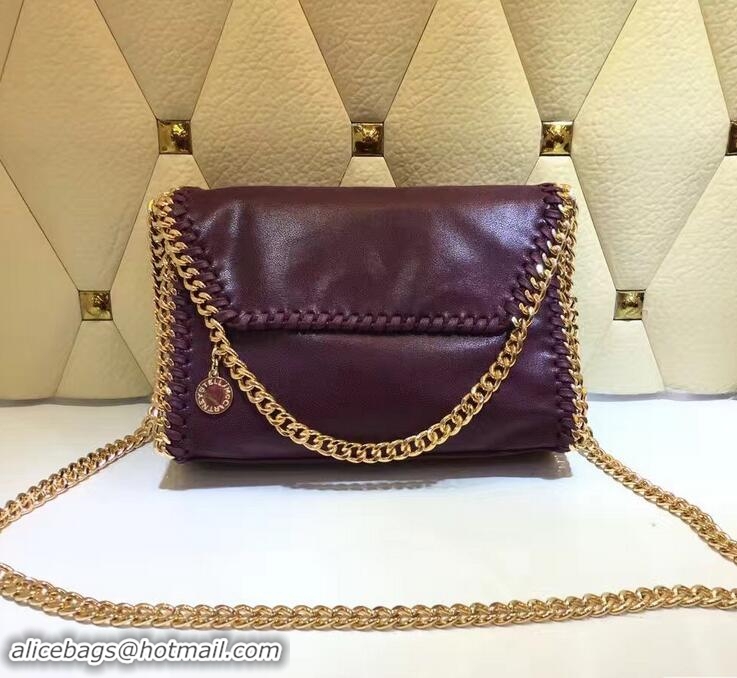 Feminine Stella McCartney Falabella Shaggy Deer Mini Shoulder Bag M52907 Burgundy with gold chain