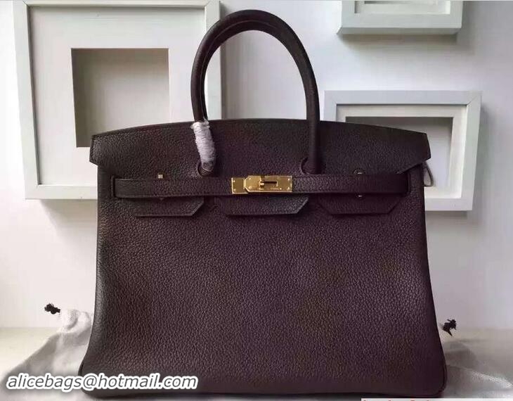 Classic Hermes Birkin 30 Bag in Original Togo Leather Bag H60214 Dark Coffee